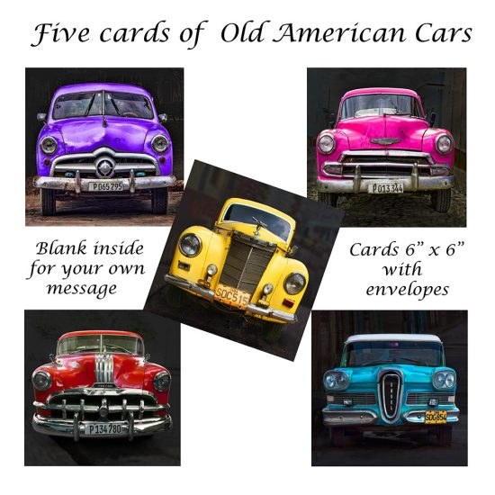 Greeting cards of Old American Cars